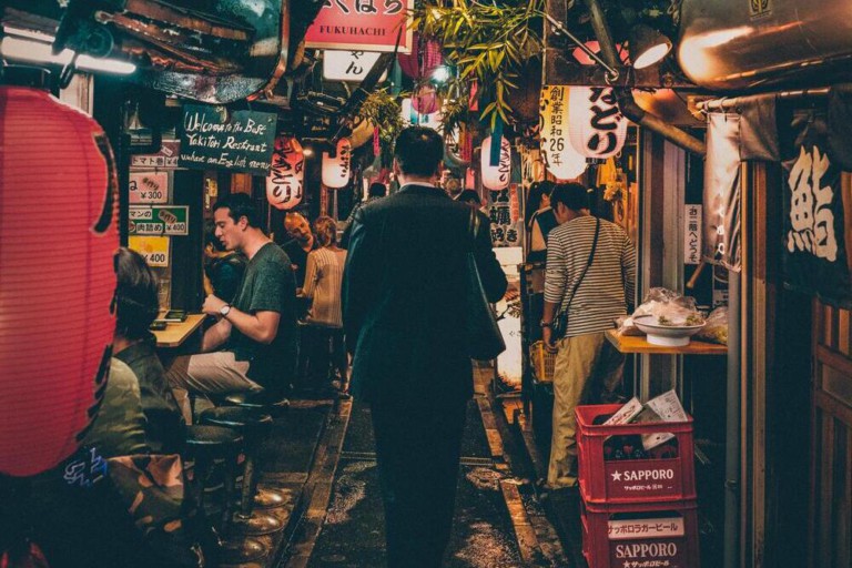 mercado de comida callejera japonesa