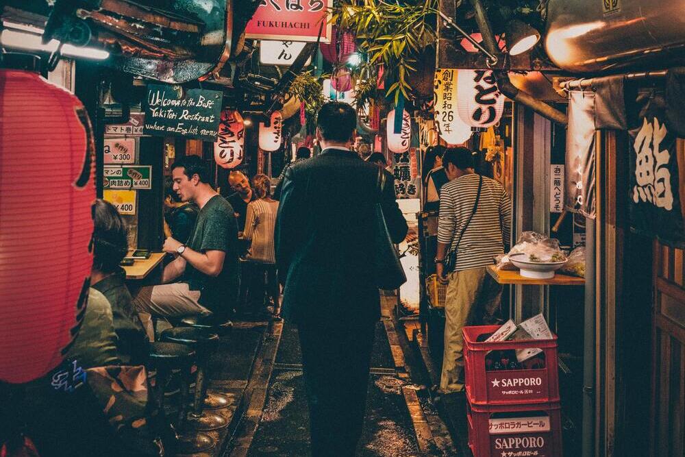 mercado de comida callejera japonesa