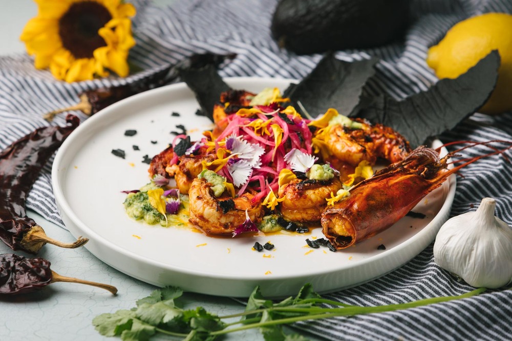 Plato de gambas en adobo, receta de gambas en adobo