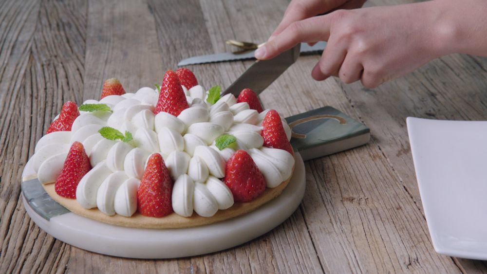 Receta de tarta de fresas y mascarpone