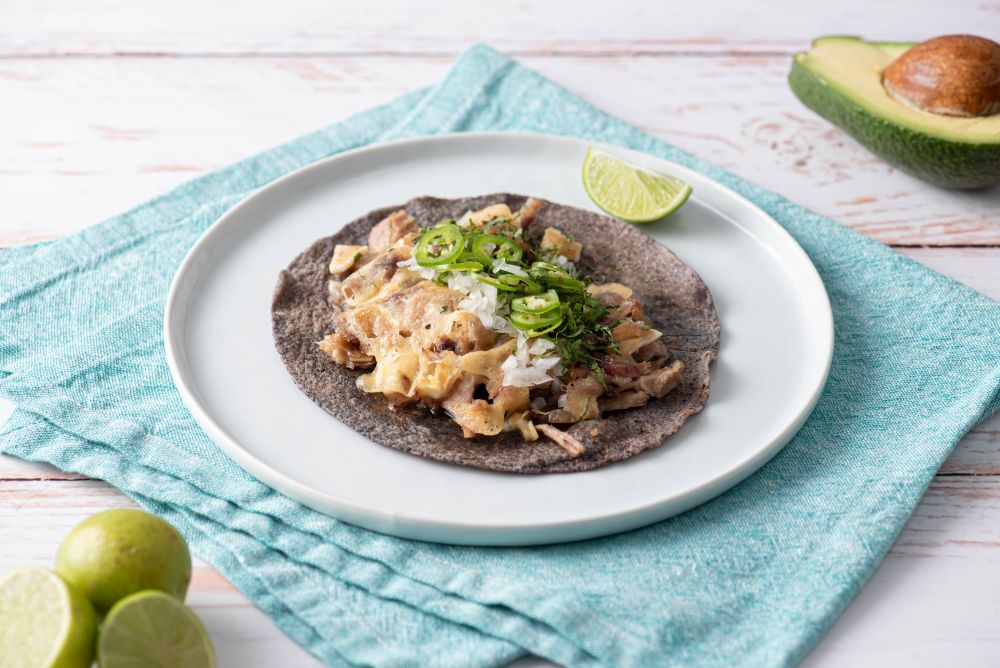 Carnitas mexicanas. Taco caramelo de carnitas