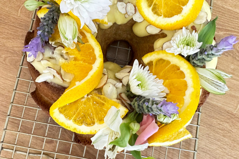 Bizcocho de naranjas y almendras, tarta sin gluten