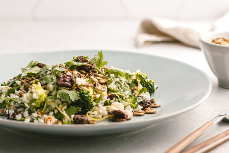 Ensalada de cuscús de coliflor. Ensaladas de invierno