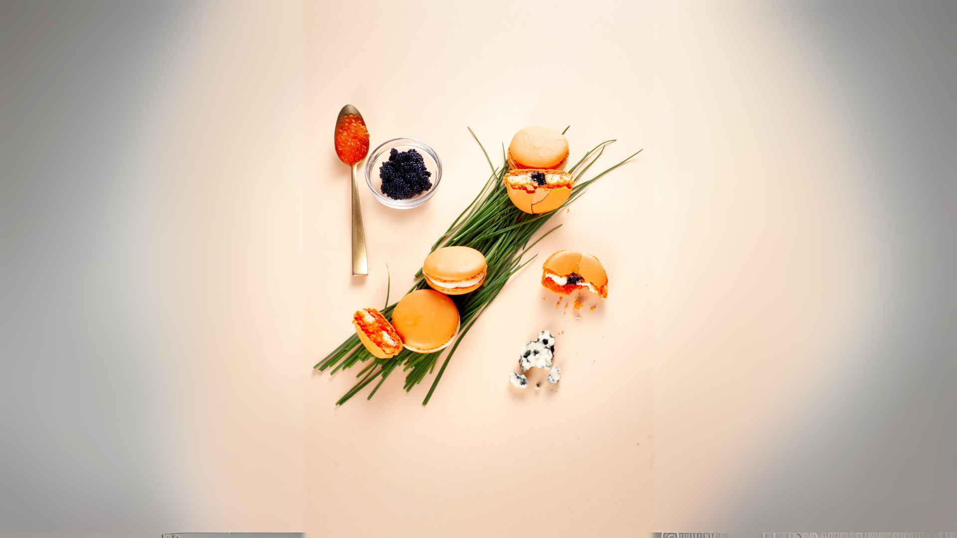 Macarons salados de salmón y queso