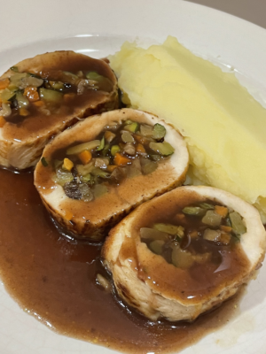 stuffed chicken with vegetables