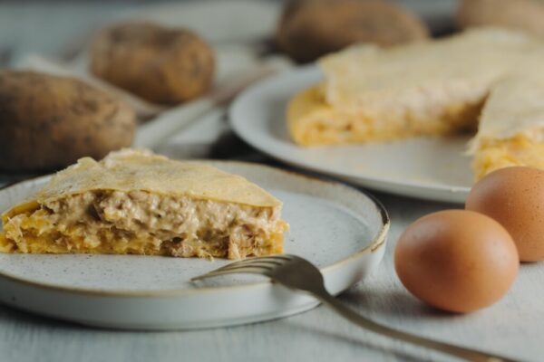 potato omelet stuffed with tuna