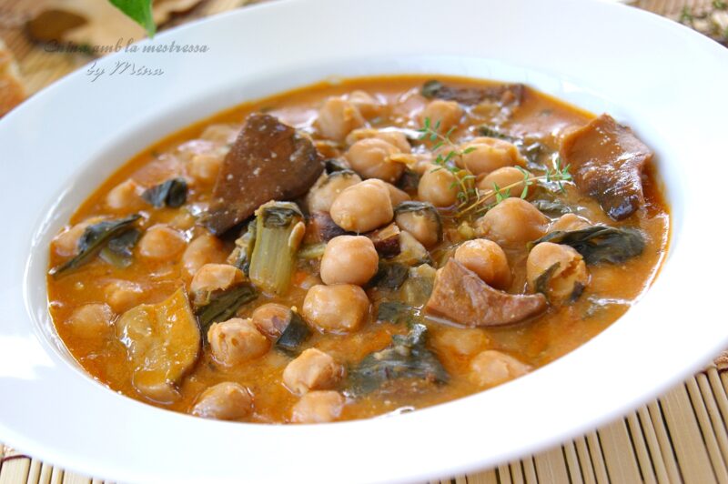 0 0 Garbanzos con boletus y acelgas