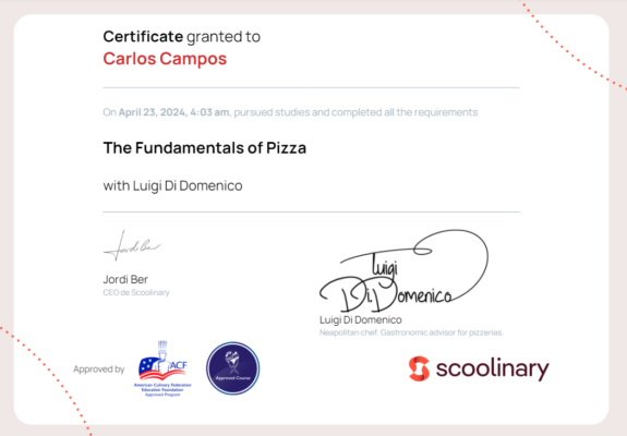 Certificado Pizza