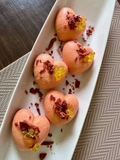 Maloles Muñoz - Bombones de Salmorejo con Jamón y Perlas de Aove