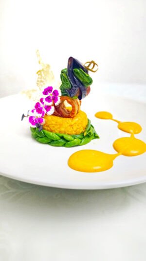 Marilyn Alvarez - risotto Kare Kare with Crispy Pork