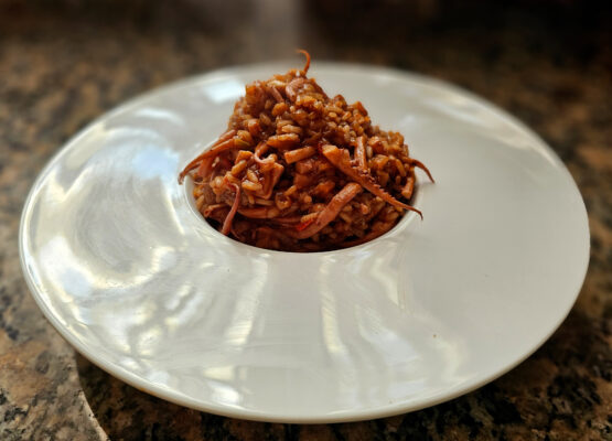 Risotto con calamares
