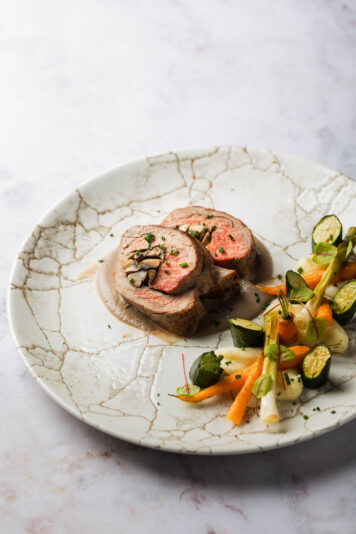 Sirloin stuffed with mushrooms