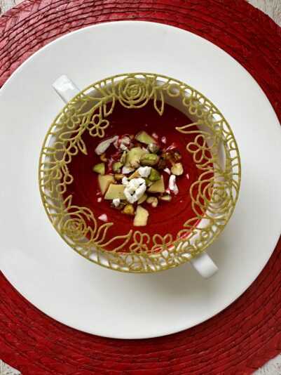 Sopa fría de Remolacha, Sandia y Tomate