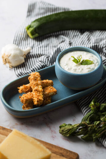 Zucchini Chips and Tzatziki Sauce