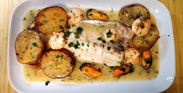 lomos de lubina en salsa verde