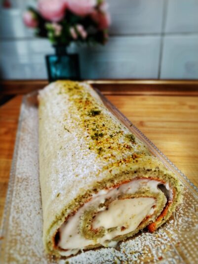 Rollo de crema de lima y kiwi