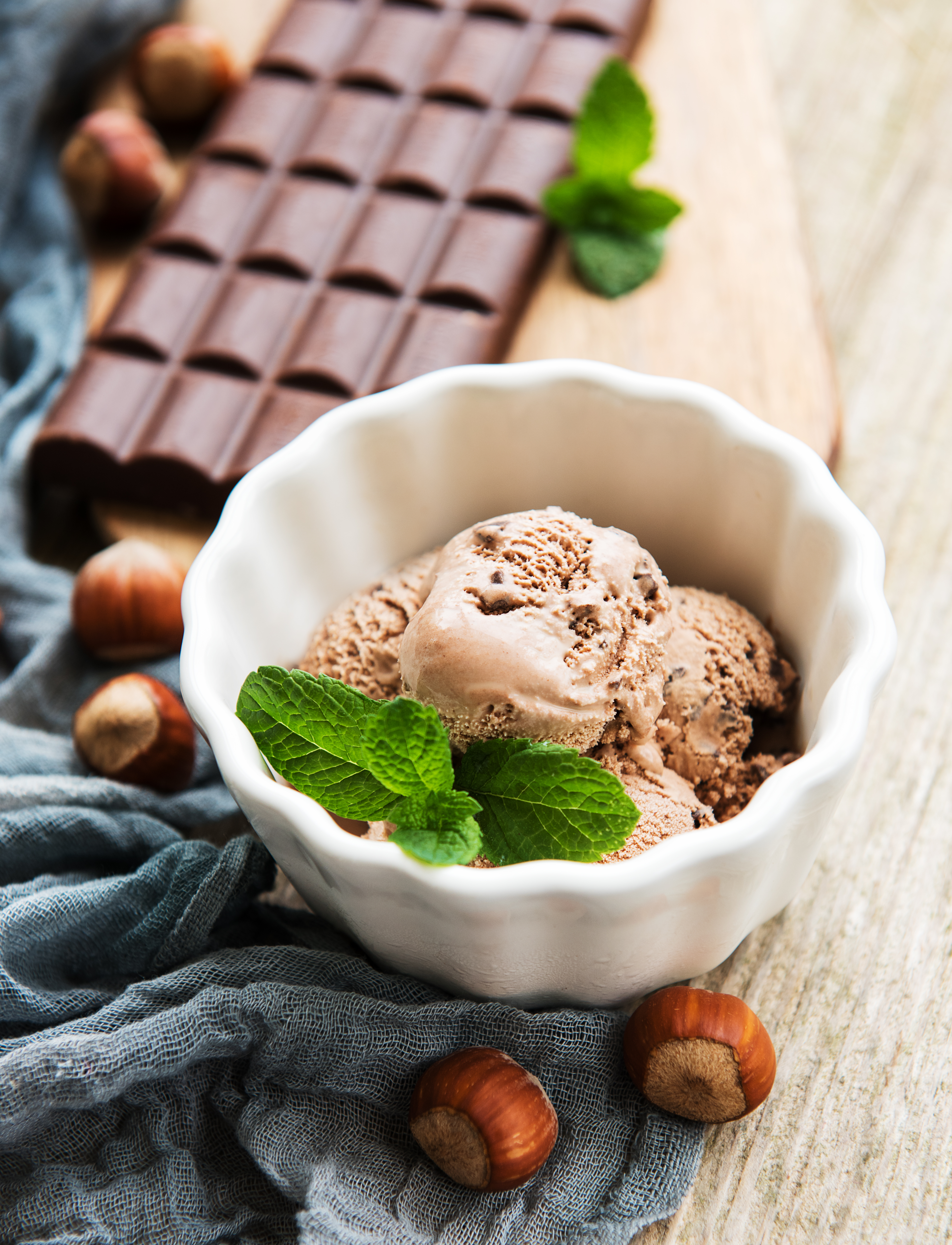 Helado de gianduia y avellanas
