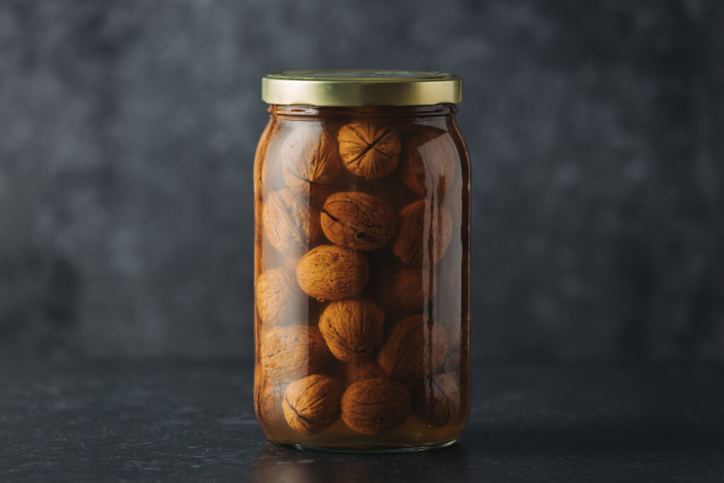 Liquid pickles: Pickled walnuts