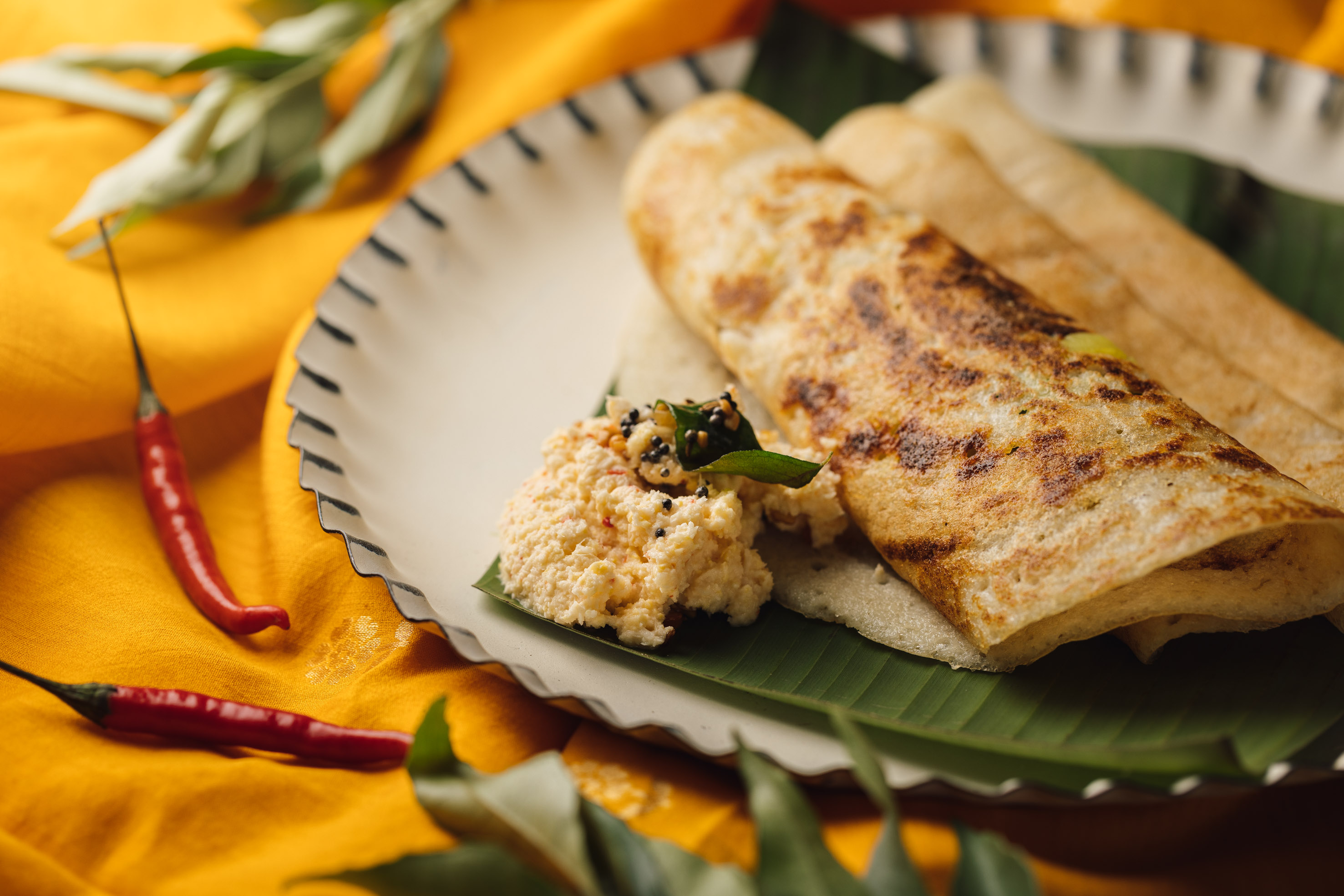 Dosa stuffed with Palya