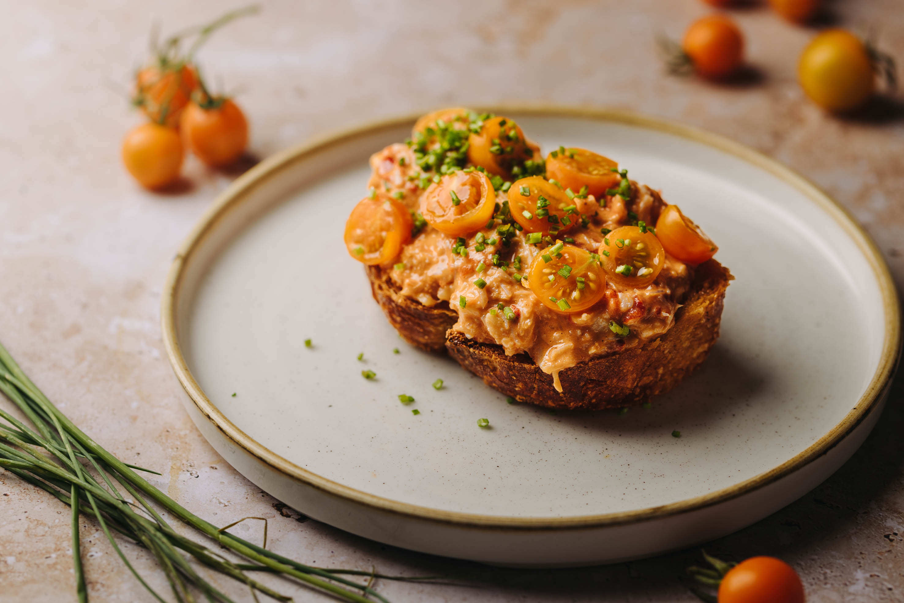 Deviled crab on toast