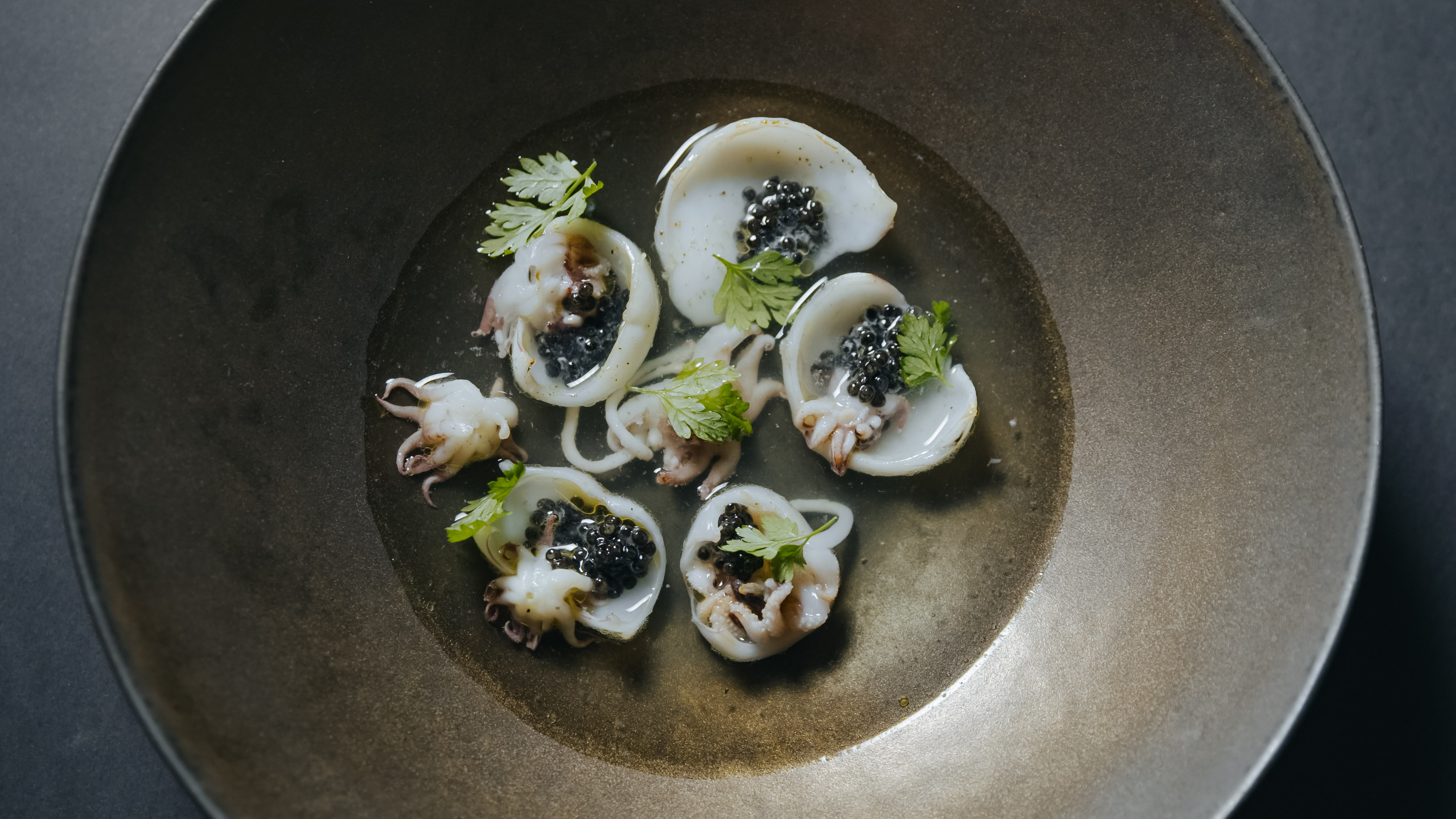 Roasted cuttlefish and caviar