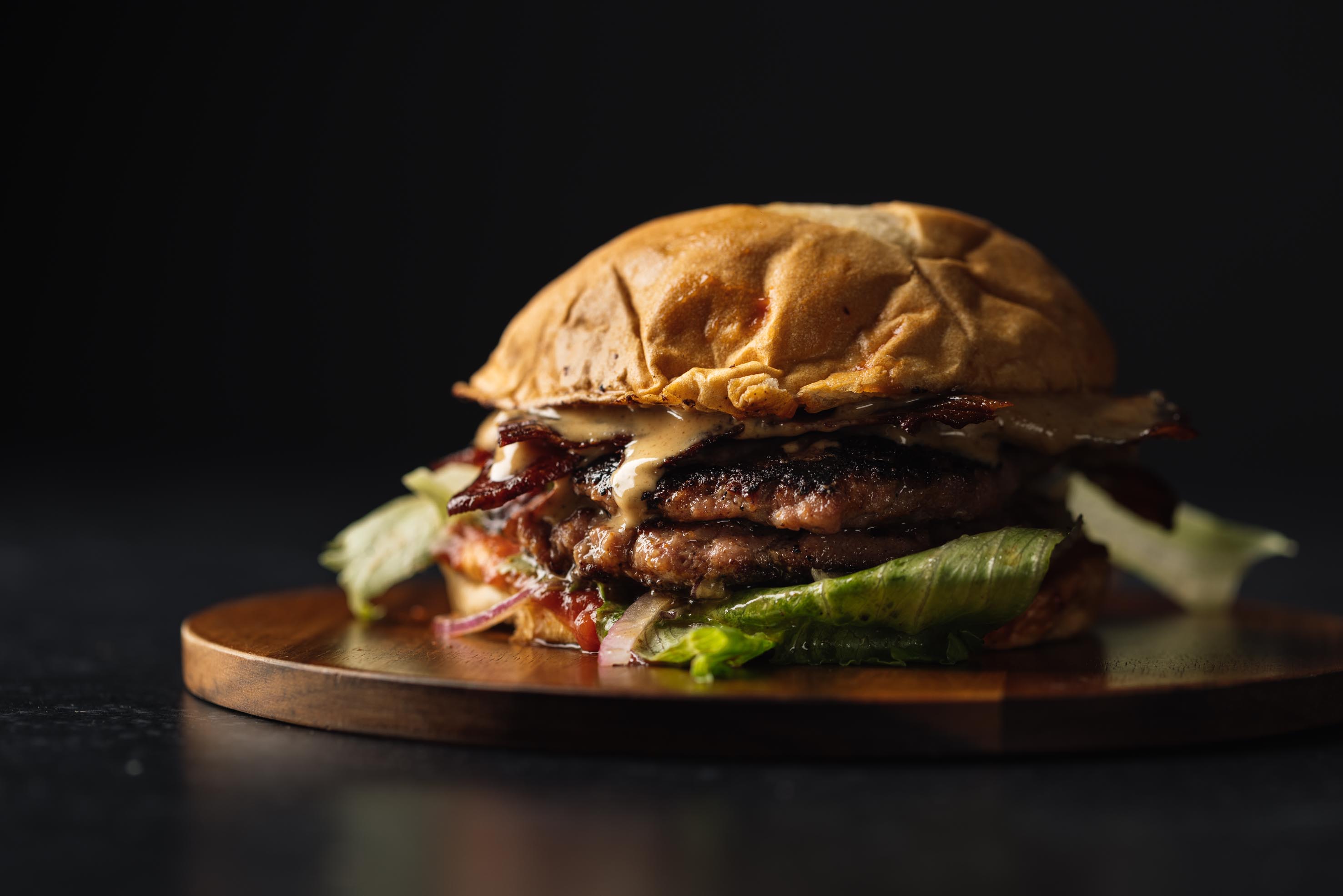 Hamburguesa de mantequilla de cacahuete y bacon