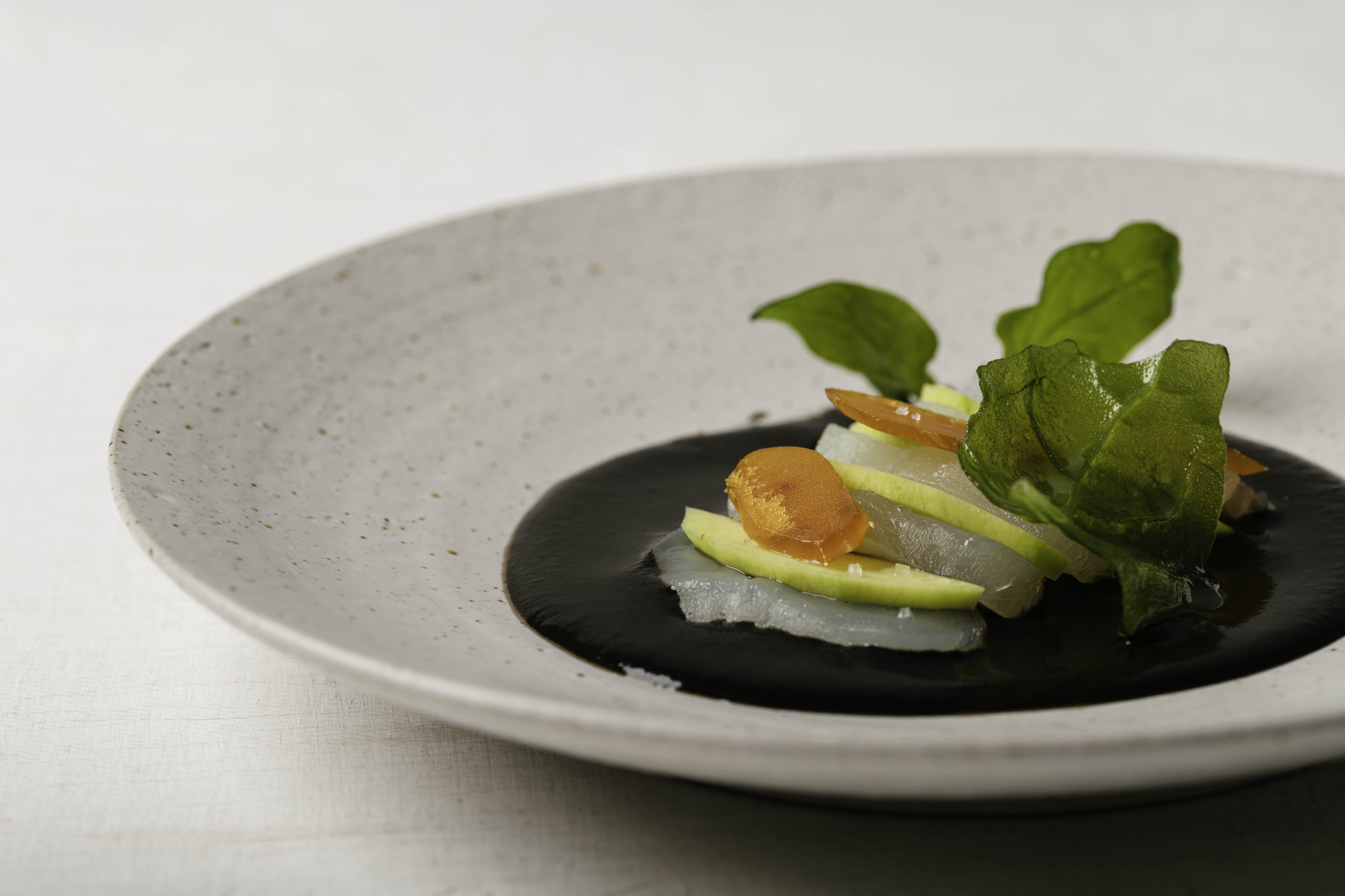 Black aguachile with cured fish