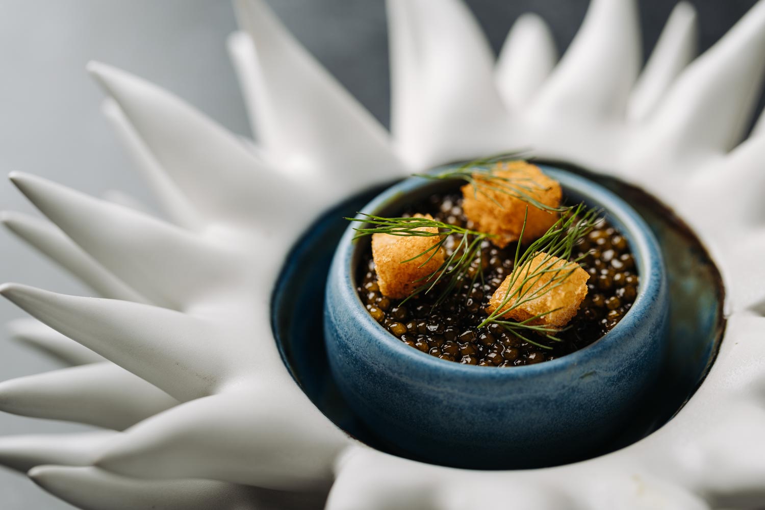 Natilla con cangrejo azul y caviar