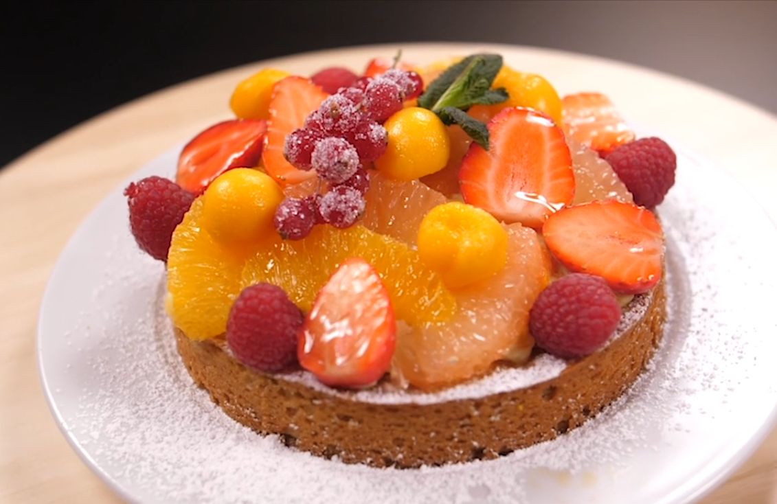 Tarta de frutas de temporada