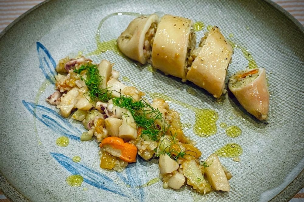 Roca Recetas Squid filled with bulgur