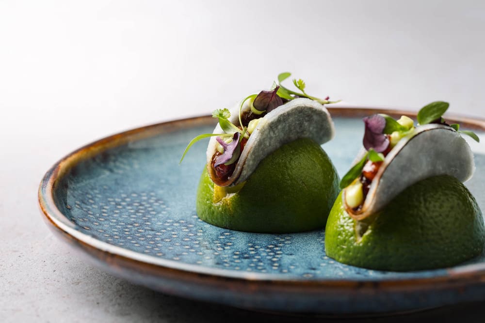 Kohlrabi and Nori Taco with Tuna