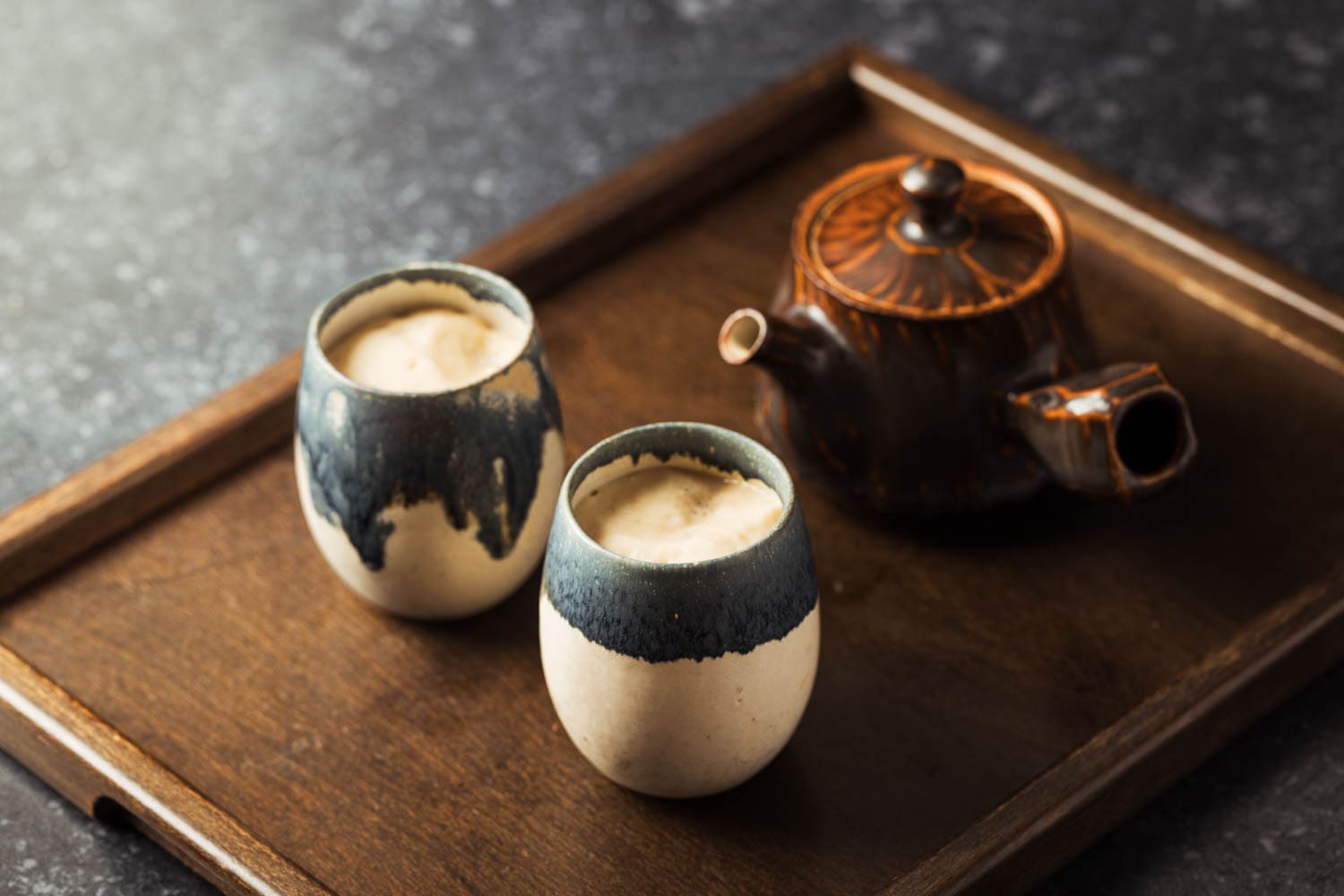 Black Trumpet Mushroom Dashi with Cauliflower Espuma