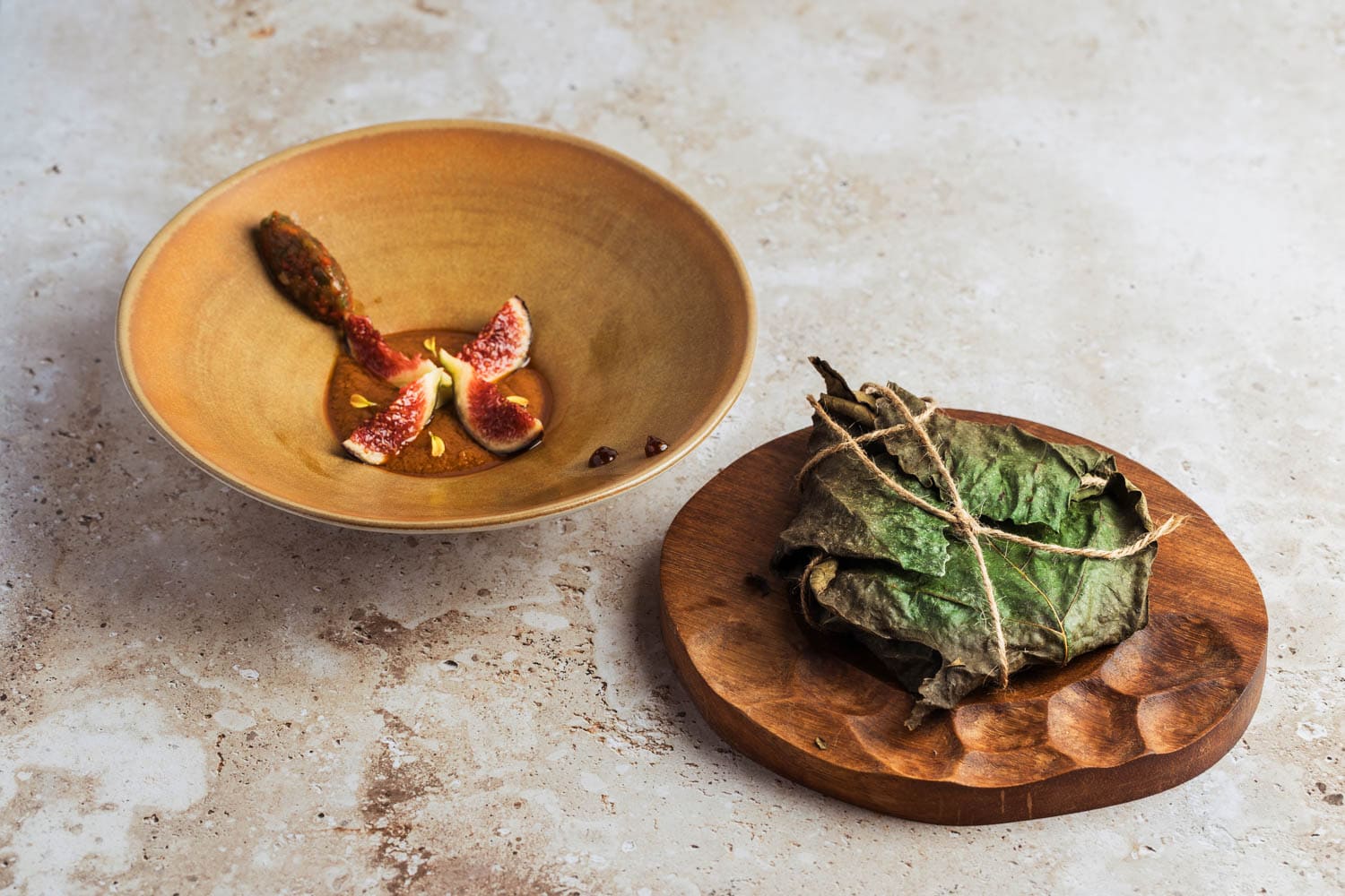 Sea Bass with Fig Leaf En Papillote