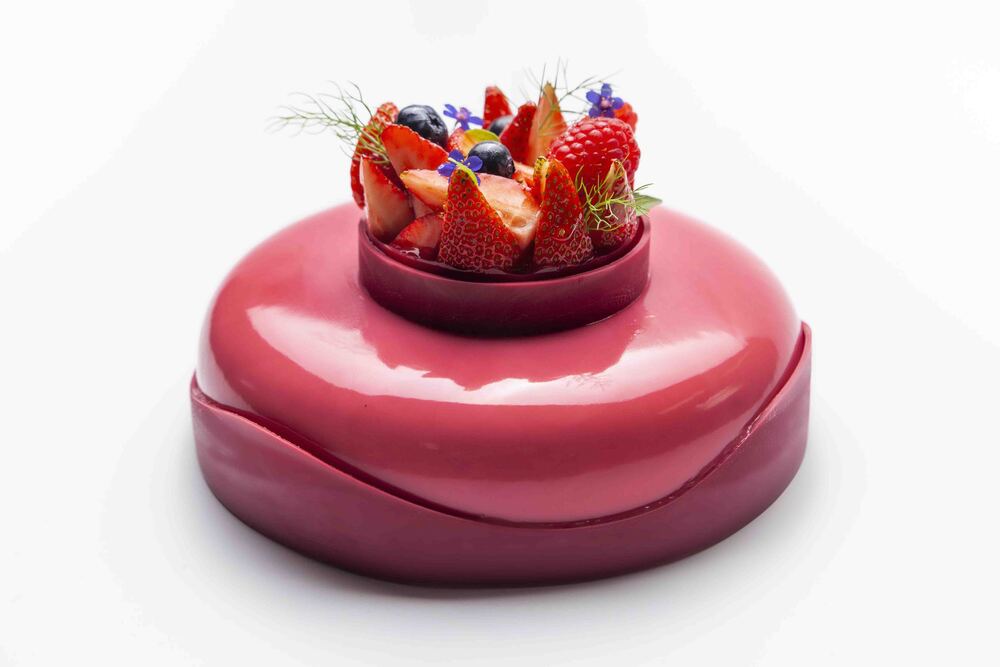 Tarta de frutos rojos y yogur