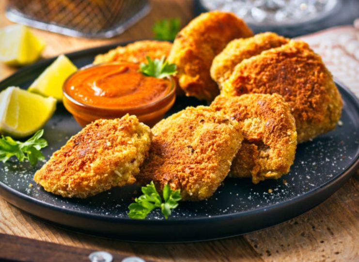 Vegan Nuggets with French Fries