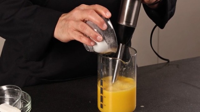 Elaborar una crema de fruta con almidón modificado de patata