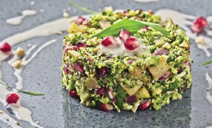 Tartar de ajo silvestre y brócoli