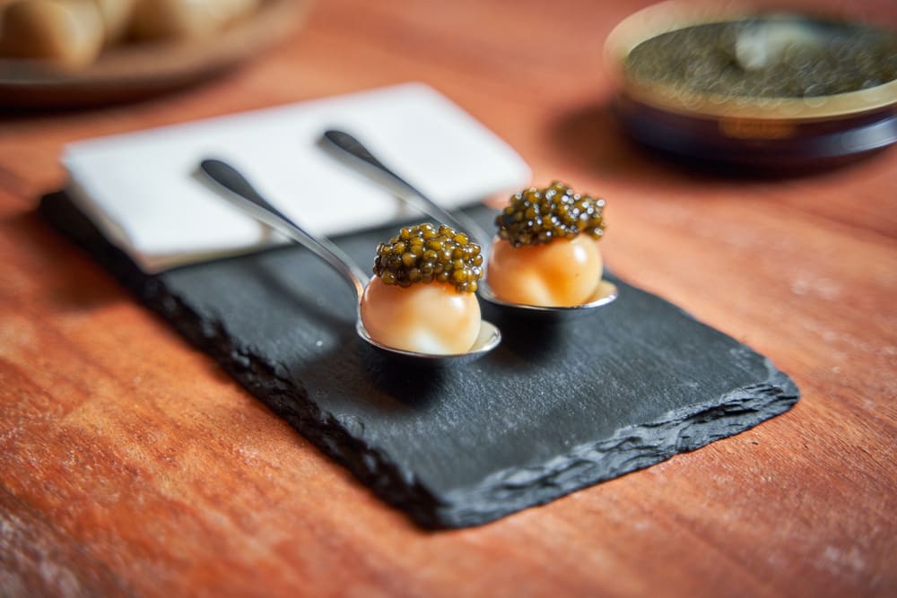Smoked quail eggs