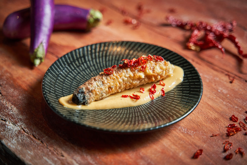 Smoky fried eggplants with miso