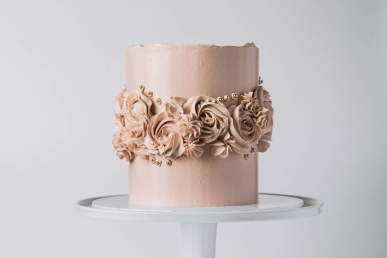 tarta elegante de rosetas