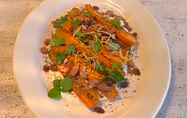 Ensalada de zanahorias asadas