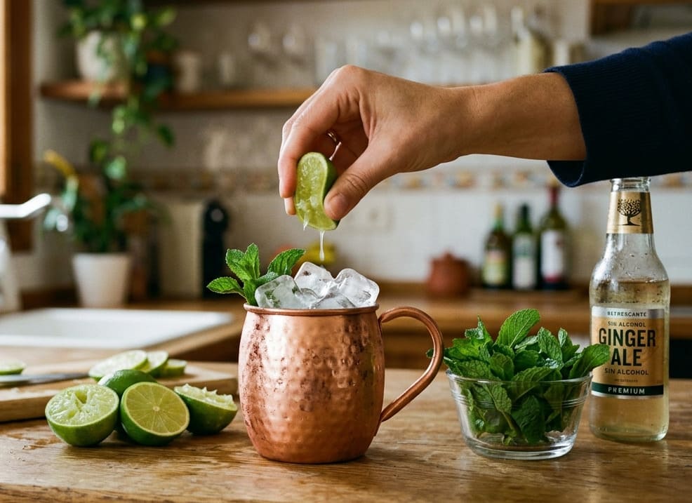 Mula de Moscú sin alcohol