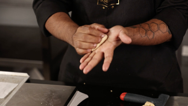 Shape the donuts