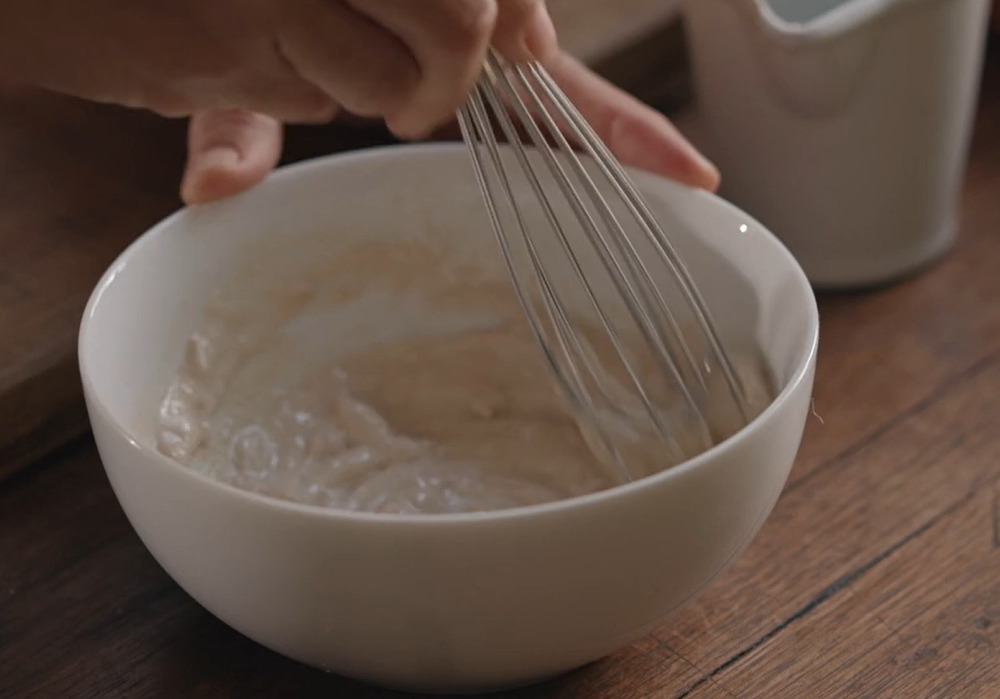 Tahini and cilantro cream